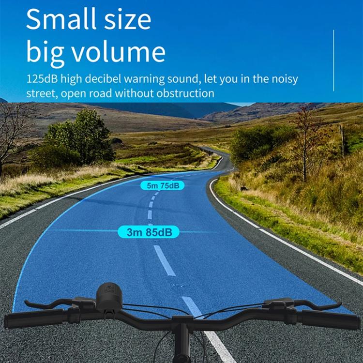 CYCLINGBOX BG-1903 Bike Alarm Anti-Theft Electric Horn 125dB USB Charging Bell(Black) by CYCLINGBOX