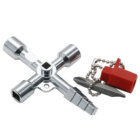 Elevator Water Meter Valve Cross Key Inner Triangle Wrench, Style: F Silver