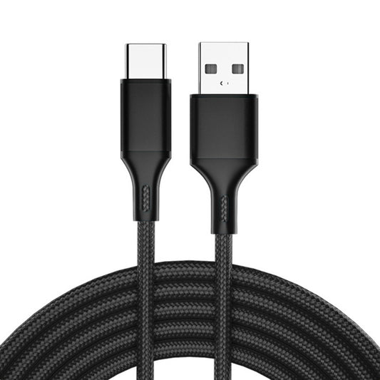 4 PCS 2.4A USB-C / Type-C to USB Braided Fast Charging Sync Data Cable, Length: 1m (Black) - USB-C & Type-C Cable by buy2fix | Online Shopping UK | buy2fix