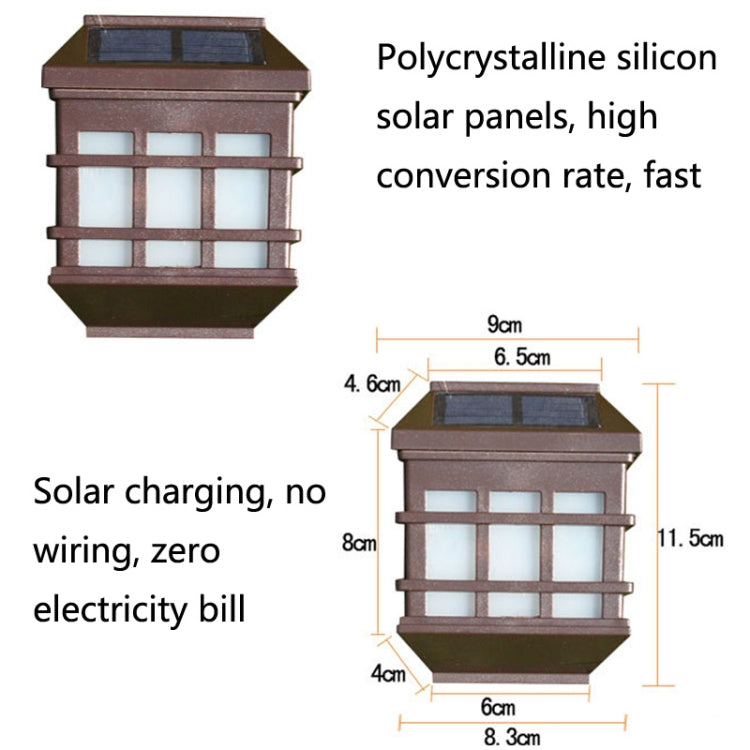 5180113 Solar Outdoor Waterproof Panes Wall Light(Warm Light) - Solar Lights by buy2fix | Online Shopping UK | buy2fix