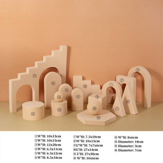 16 In 1 Photography Geometry Foam Cube Photo Studio Props(Complexion) by buy2fix