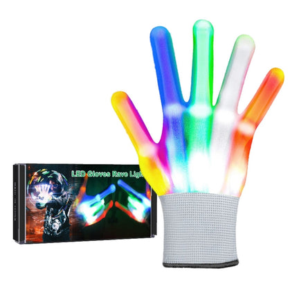 1 Pairs Hand Bones LED Glowing Gloves, Size: XL(Colorful) - Glow Party Supplies by buy2fix | Online Shopping UK | buy2fix