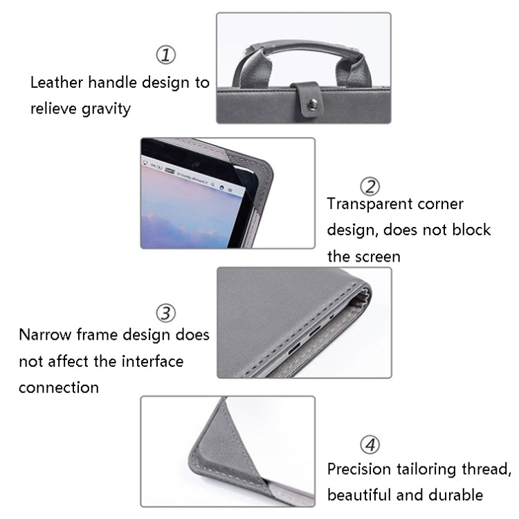 Book Style Laptop Protective Case Handbag For Macbook 16 inch(Grey) - Protective Bags by buy2fix | Online Shopping UK | buy2fix