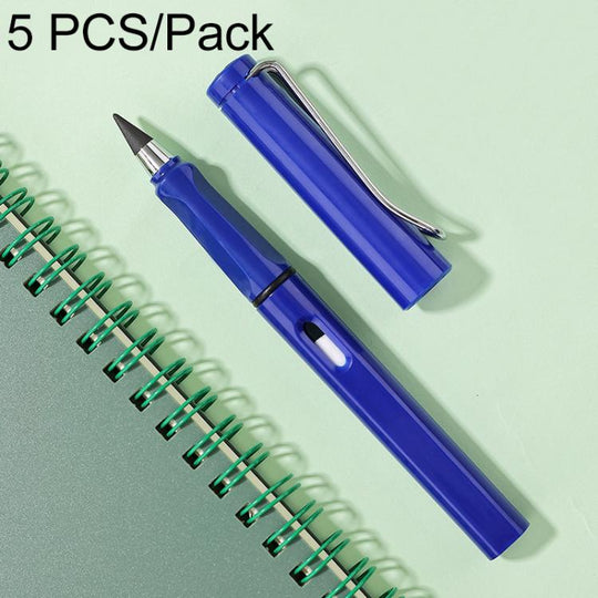 5 PCS No Ink No Need To Sharpen Drawing Sketch Pen Not Easy To Break Erasable HB Writing Pencil(Blue)