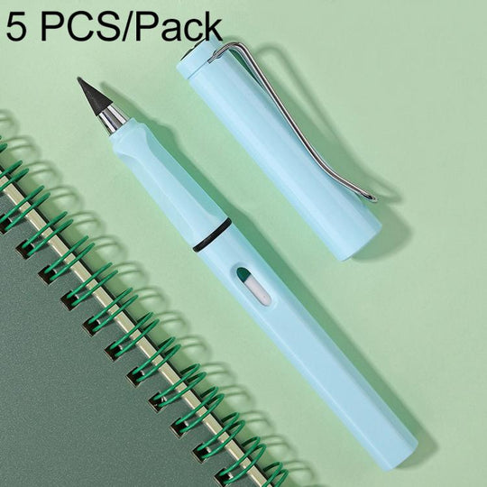 5 PCS No Ink No Need To Sharpen Drawing Sketch Pen Not Easy To Break Erasable HB Writing Pencil(Makaron Blue)