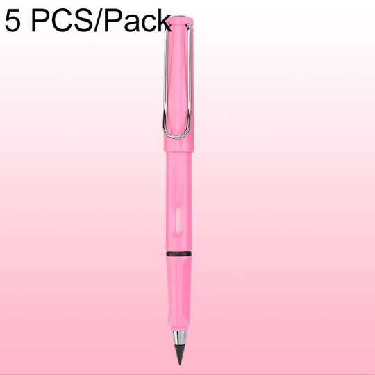 5 PCS No Ink No Need To Sharpen Drawing Sketch Pen Not Easy To Break Erasable HB Writing Pencil(Pink)