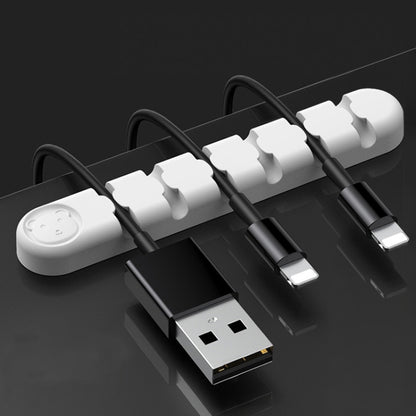 6 Holes Bear Silicone Desktop Data Cable Organizing And Fixing Device(White) - Cable Organizer by buy2fix | Online Shopping UK | buy2fix