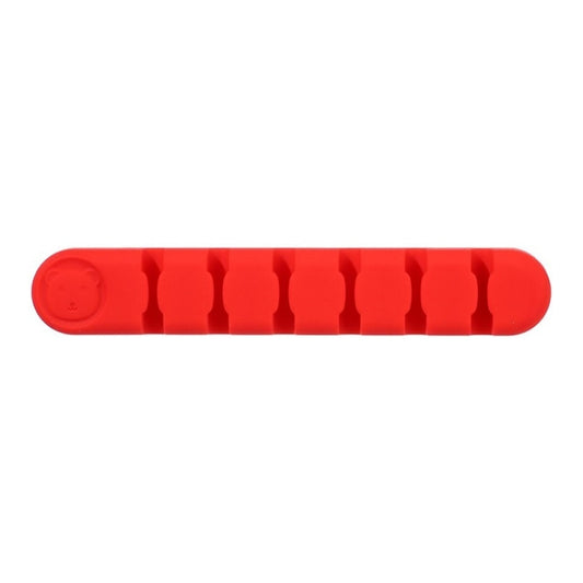 6 Holes Bear Silicone Desktop Data Cable Organizing And Fixing Device(Red) by buy2fix