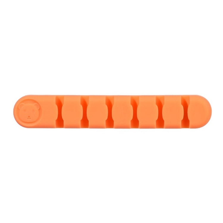 6 Holes Bear Silicone Desktop Data Cable Organizing And Fixing Device(Coral Orange) - Cable Organizer by buy2fix | Online Shopping UK | buy2fix