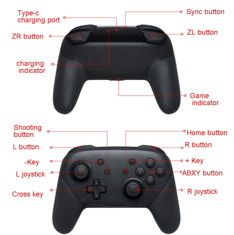 L-0326 Wireless Gamepad For Switch Pro,Style: Green - Full Function HD Edition - Gamepads by buy2fix | Online Shopping UK | buy2fix