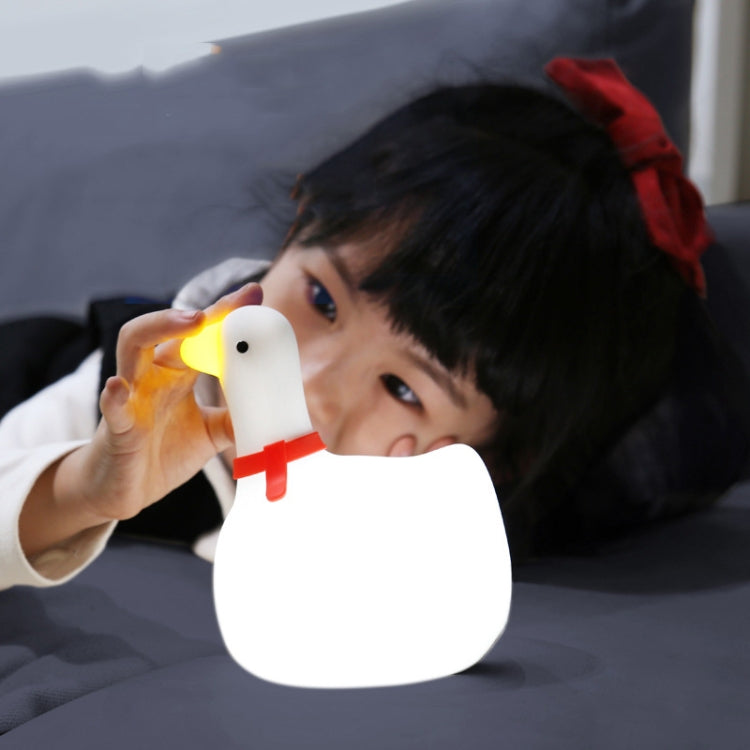 F-L-04 Children Bedside Silicone Swing Goose USB Night Light(White) - Night Lights by buy2fix | Online Shopping UK | buy2fix