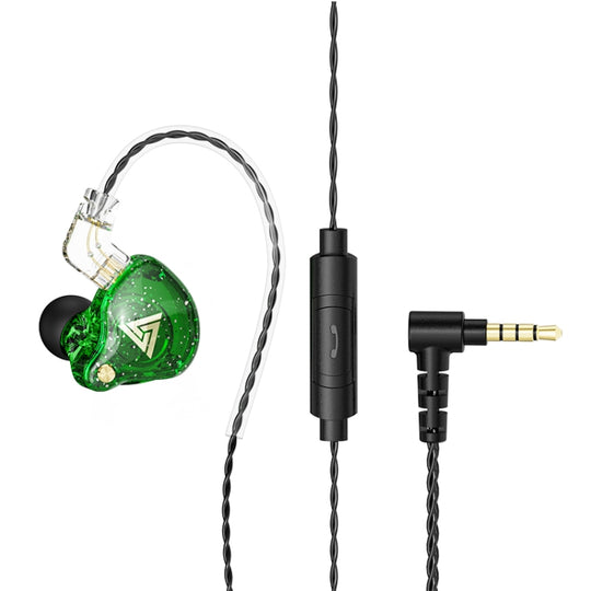 QKZ AK6 PRO HiFi Subwoofer In-Ear Wired Headphones with Mic(Green)