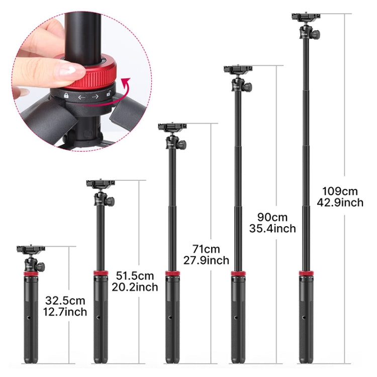 Ulanzi MT-44 42 inch Tripod With Phone Mount Holder( Black) - Stand by Ulanzi | Online Shopping UK | buy2fix