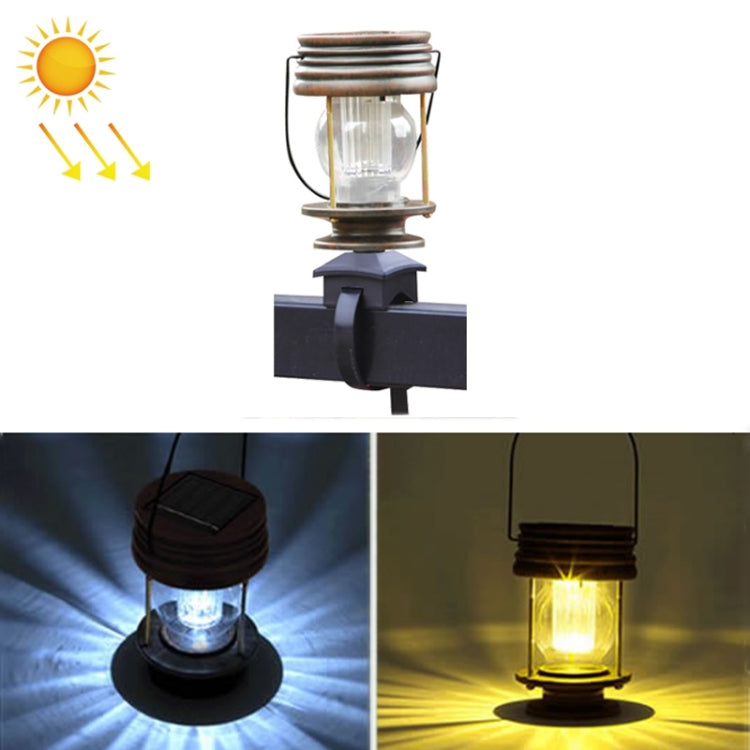 HSR002 Outdoor Retro Solar Lantern Camping Light, Spec: Railing Type-Warm Light by buy2fix