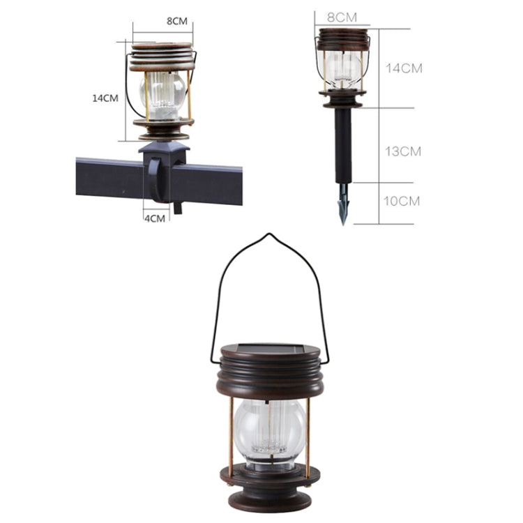 HSR002 Outdoor Retro Solar Lantern Camping Light, Spec: Railing Type-Warm Light by buy2fix