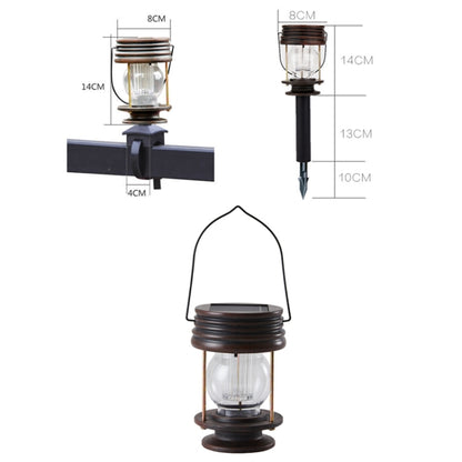 HSR002 Outdoor Retro Solar Lantern Camping Light, Spec: Railing Type-Warm Light by buy2fix