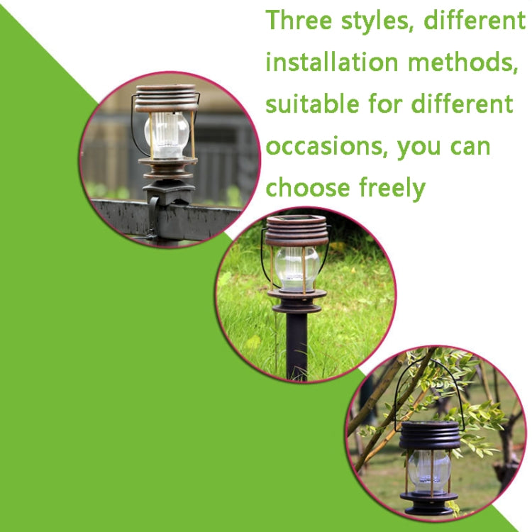 HSR002 Outdoor Retro Solar Lantern Camping Light, Spec: Railing Type-Warm Light by buy2fix