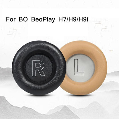 2pcs Genuine Leather Sponge Earmuffs For B&O BeoPlay H7 / H9 / H9i (Apricot) - Earmuff & Pad by buy2fix | Online Shopping UK | buy2fix