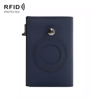 Anti-Theft Positioning Wallet Men Card Holder Mini Wallets For Airtag(Cowhide Blue) - Wallet Series by buy2fix | Online Shopping UK | buy2fix