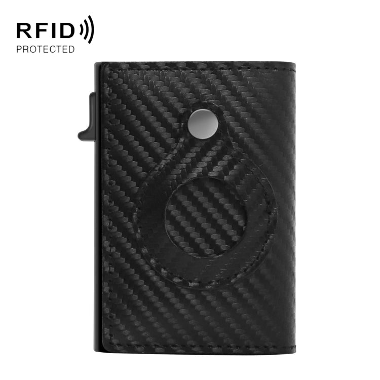 Anti-Theft Positioning Wallet Men Card Holder Mini Wallets For Airtag(Cowhide Carbon Fiber) - Wallet Series by buy2fix | Online Shopping UK | buy2fix