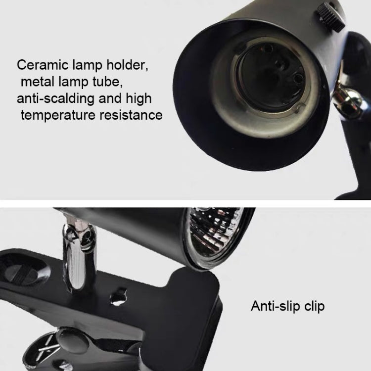 ZY-UAB Turtle Backlight UVA Heated Climbing Pet Backlight, EU Plug With Bulb(Black Short Light Stand) - Reptile Supplies by buy2fix | Online Shopping UK | buy2fix