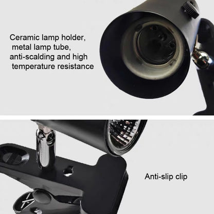 ZY-UAB Turtle Backlight UVA Heated Climbing Pet Backlight, EU Plug With Bulb( White Short Light Stand) - Reptile Supplies by buy2fix | Online Shopping UK | buy2fix