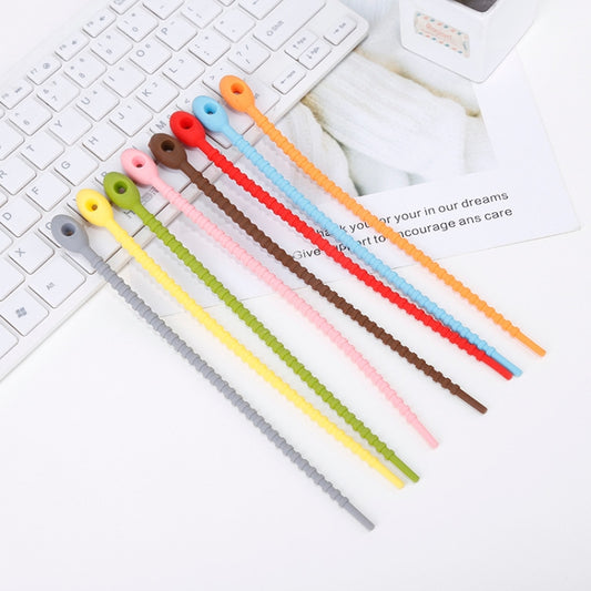 20 PCS Silicone Data Cable Storage Strap Cable Organizer(Orange) by buy2fix