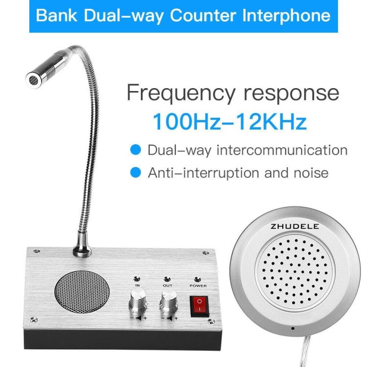 ZHUDELE ZDL-9908 Window Two-way Walkie-talkie Bank/Hospital/Station/Counter Microphone Amplifier (US Plug) - Microphones & Headsets by buy2fix | Online Shopping UK | buy2fix