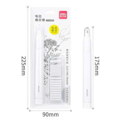 Deli 71107 Electric Eraser Art Can Replace The Core Rubber Core(White Shell) - Eraser & Correction Tape by Deli | Online Shopping UK | buy2fix