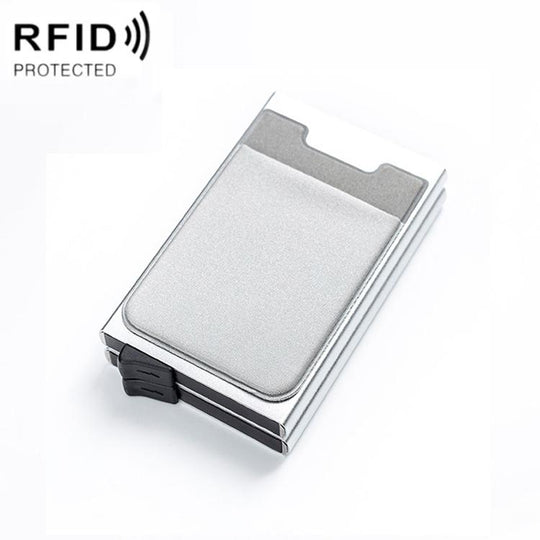 RFID Aluminum Alloy Anti-Degaussing Coin Card Holder(Silver)
