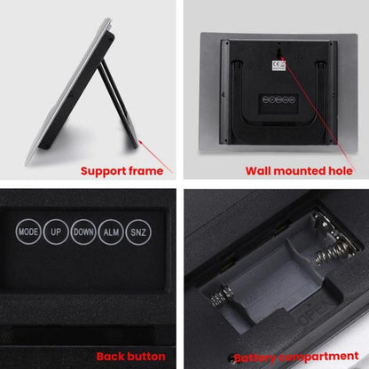 Home Big Screen Display Digital Electronic Wall Clock Living Room Temperature Clock(Silver) by buy2fix