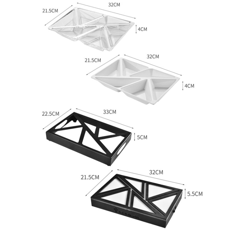 6 In 1 Multifunctional Compartmental Luminous Fruit Tray, Style: Luminous Base + Disc - Cutlery Sets by buy2fix | Online Shopping UK | buy2fix