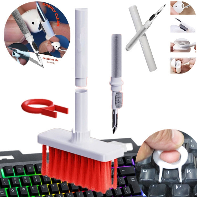 2 PCS 5 In 1 Earbud Cleaning Pen + Keyboard Cleaning Brush + Key Cap Puller(White) by buy2fix