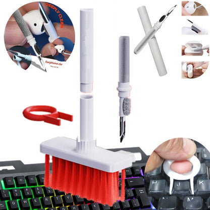 2 PCS 5 In 1 Earbud Cleaning Pen + Keyboard Cleaning Brush + Key Cap Puller(Red Black) by buy2fix