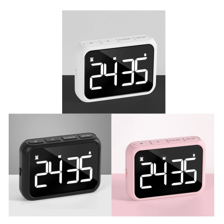 Rechargeable Large Screen LCD Electronic Timing Reminder Alarm Clock Kitchen Baking Timer(Black) - Digital Countdown by buy2fix | Online Shopping UK | buy2fix