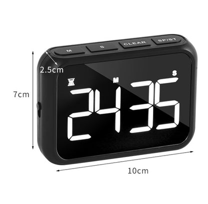 Rechargeable Large Screen LCD Electronic Timing Reminder Alarm Clock Kitchen Baking Timer(Black) - Digital Countdown by buy2fix | Online Shopping UK | buy2fix