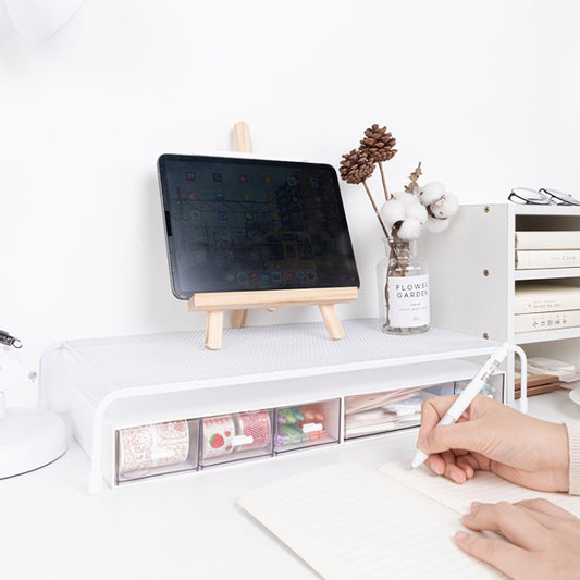 Computer Elevated Rack Monitor Bracket Storage Rack,Style: Single Layer(White) by buy2fix