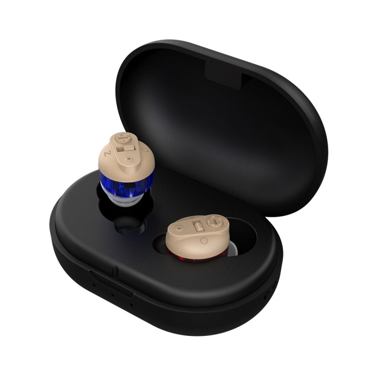Old People Voice Amplifier Sound Collector Hearing Aid(Red Blue Double Machine + Black Charging Bin) by buy2fix