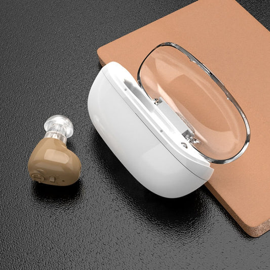 Elderly Sound Amplifier Portable Ear Canal Rechargeable Hearing Aid, Specification: US Plug(Skin Color) by buy2fix