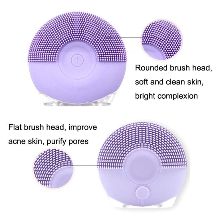 Silicone Sound Wave Vibration Massage Pore Cleaning Beauty Brush, Colour: Rose Red - Cleanser by buy2fix | Online Shopping UK | buy2fix