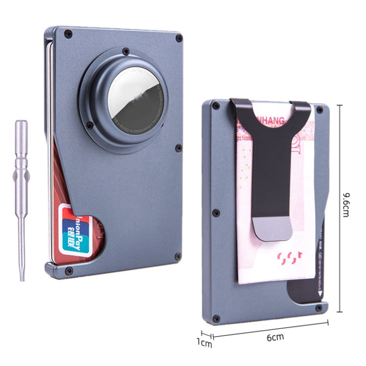 Tracker Card Holder Anti Loss RFID Wallet Card Holder for AirTag(Grey) - Wallet Series by buy2fix | Online Shopping UK | buy2fix