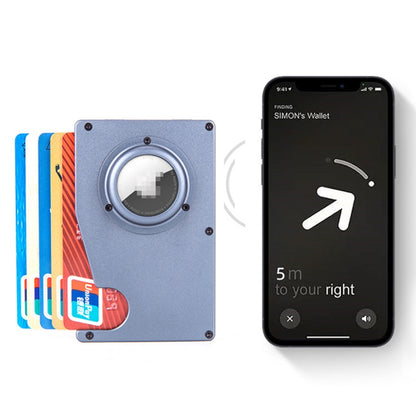 Tracker Card Holder Anti Loss RFID Wallet Card Holder for AirTag(Grey) - Wallet Series by buy2fix | Online Shopping UK | buy2fix