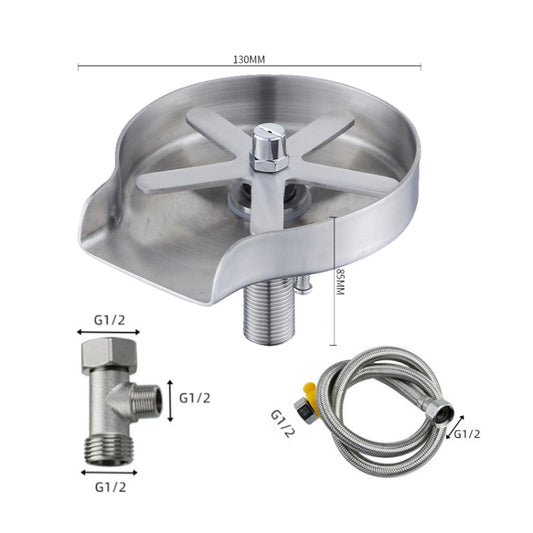 Automatic Faucet High Pressure Spray Washer, Style: 304 Stainless Steel+Soft Hose+G1/2 Three-way by buy2fix