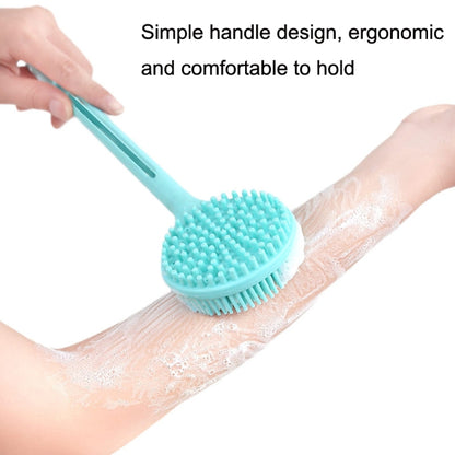 Silicone Massage Long Handle Double Sided Bath Brush(Blue) - Bath Brushes & Sponges by buy2fix | Online Shopping UK | buy2fix