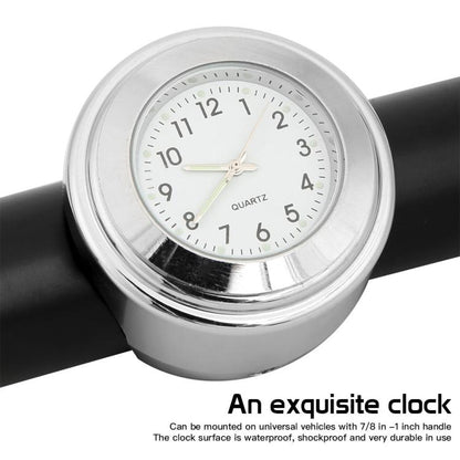 Aluminum Alloy Plating Motorcycle Handlebar Clock(Silver Shell White Background) by buy2fix