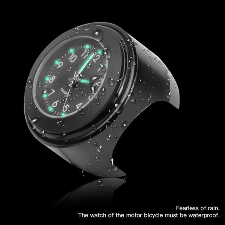 Aluminum Alloy Plating Motorcycle Handlebar Clock(Black Shell White Background) by buy2fix