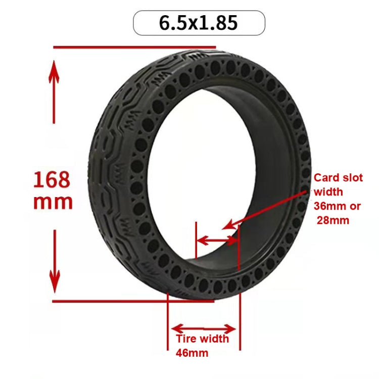 6.5x1.85 Solid Tire Honeycomb Tire Electric Scooter Tire,Specification: 36mm Card Slot by buy2fix