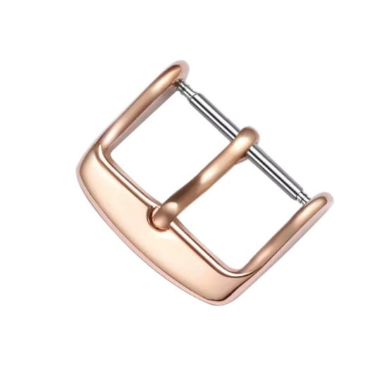 5pcs IP Plated Stainless Steel Pin Buckle Watch Accessories, Color: Rose Gold 18mm