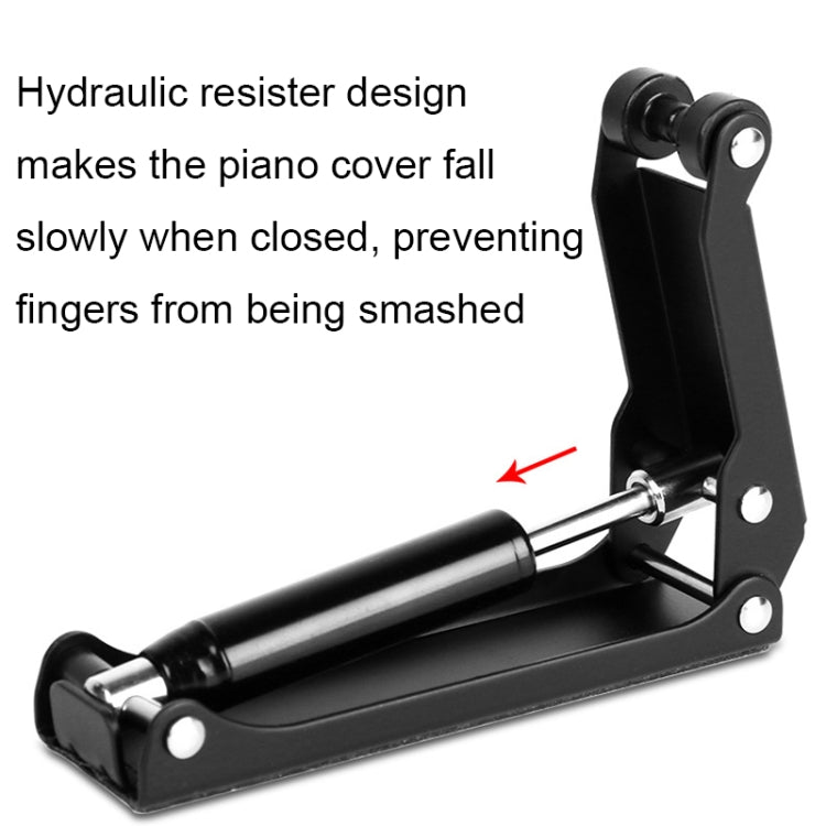 MA003 Alloy Piano Cover Descender Piano Accessories(Black) - Keyboard Accessories by buy2fix | Online Shopping UK | buy2fix