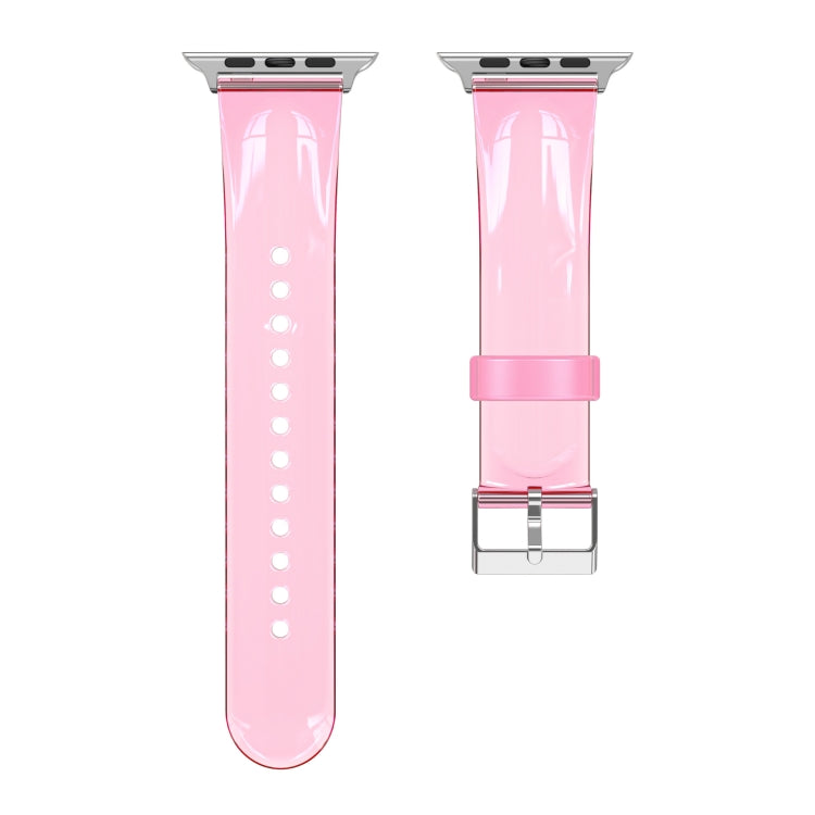 TPU Fuel Injection Watch Band For Apple Watch Series 7 41mm /6&SE&5&4 40mm /3&2&1 38mm(Transparent  Pink) - Watch Bands by null | Online Shopping UK | buy2fix